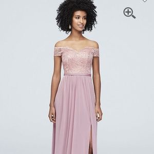 Rose Gold Metallic Lace Dress
